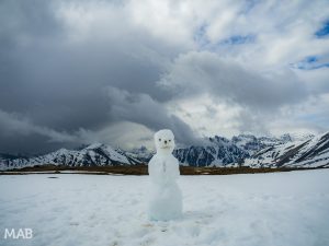 Snowman at the Summit: Whistlers Mountain