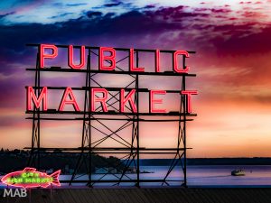 Pike Place Market Neon Sunset